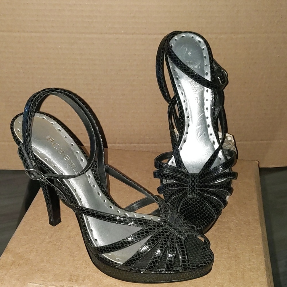 SOLD Black peeptoe BCBGIRLS Heels size 6.5